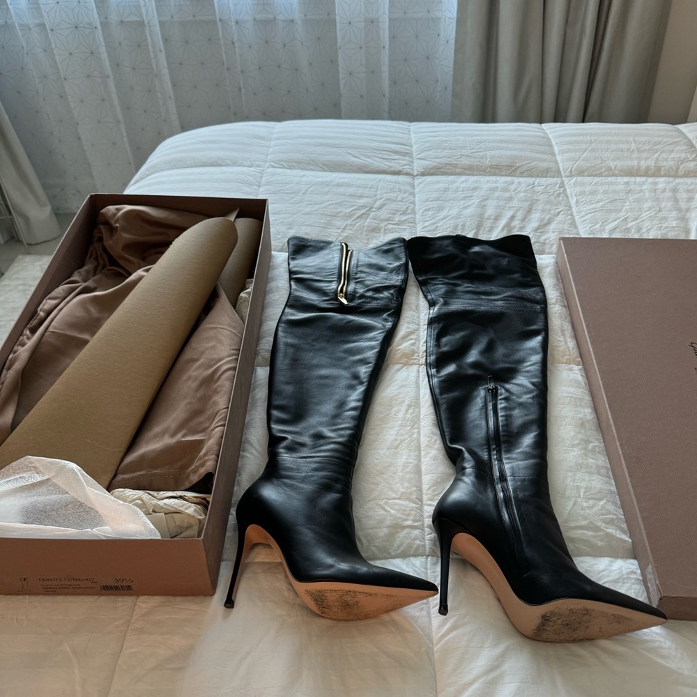 Gianvito Rossi Over The Knee Trinity Black Boots - Picture 9 of 12